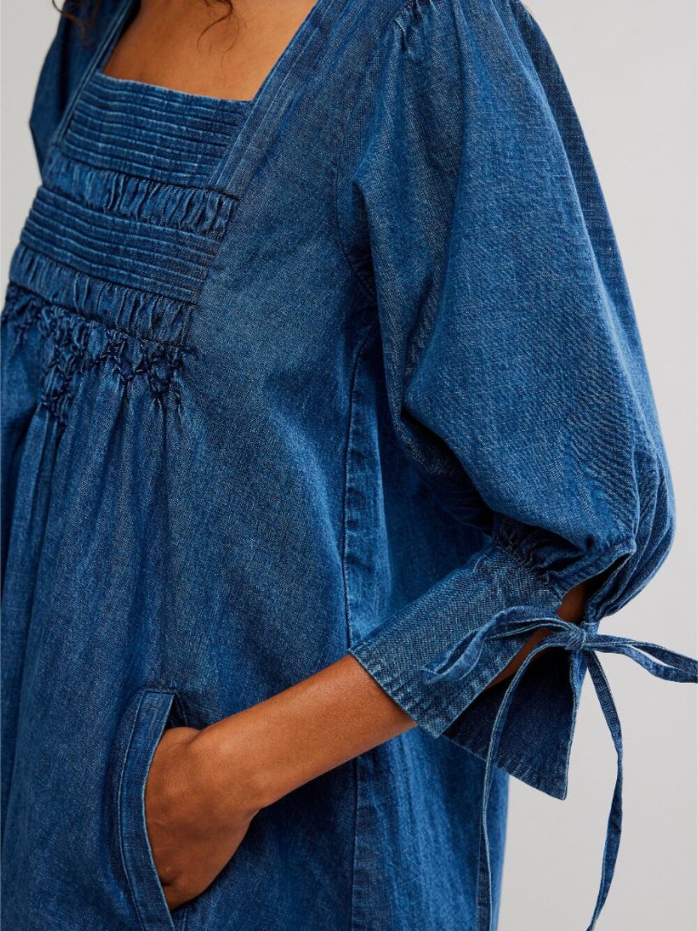 FREE PEOPLE Sonora Denim Mini Dress / Midnight Rinse - Picture 6 of 10